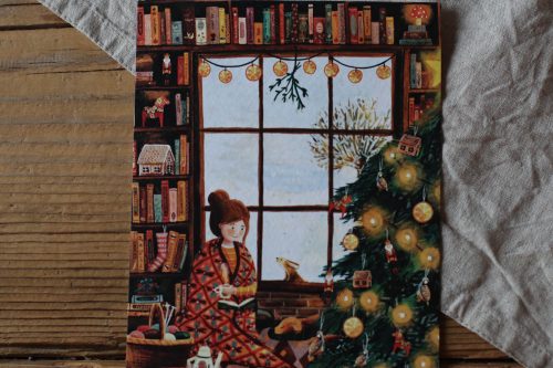 Weihnachtskarte Christmas Library – Bild 2